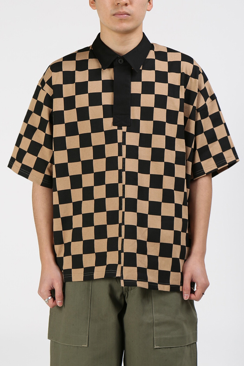 CHECKERED RUGBY SHIRT CAMEL