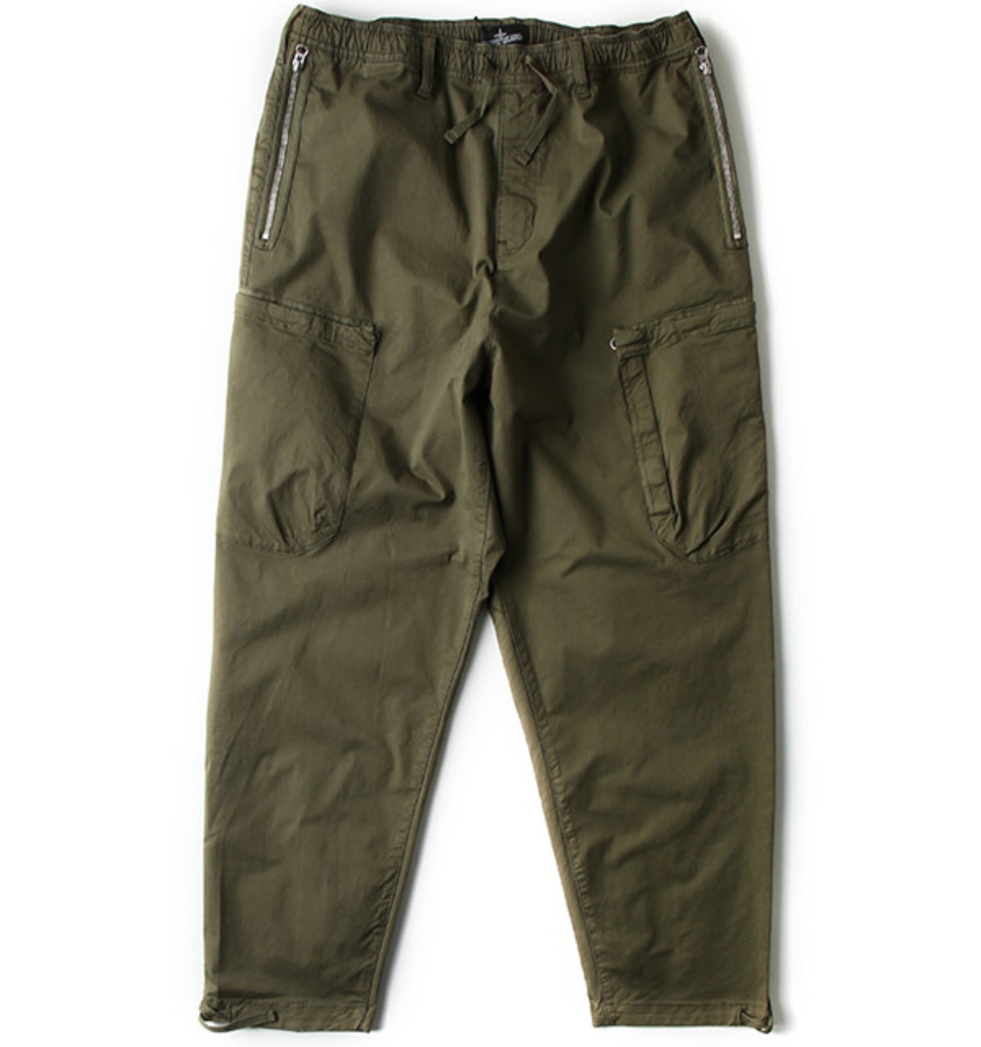 CARGO PANTS WITH ADJUSTMENT ZIPPERS OLIVE (STRETCH COTTON GABARDINE) (85P2Z08)