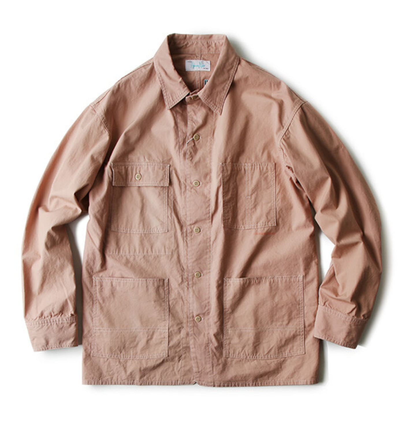CANVAS COVERALL SHIRT PINK