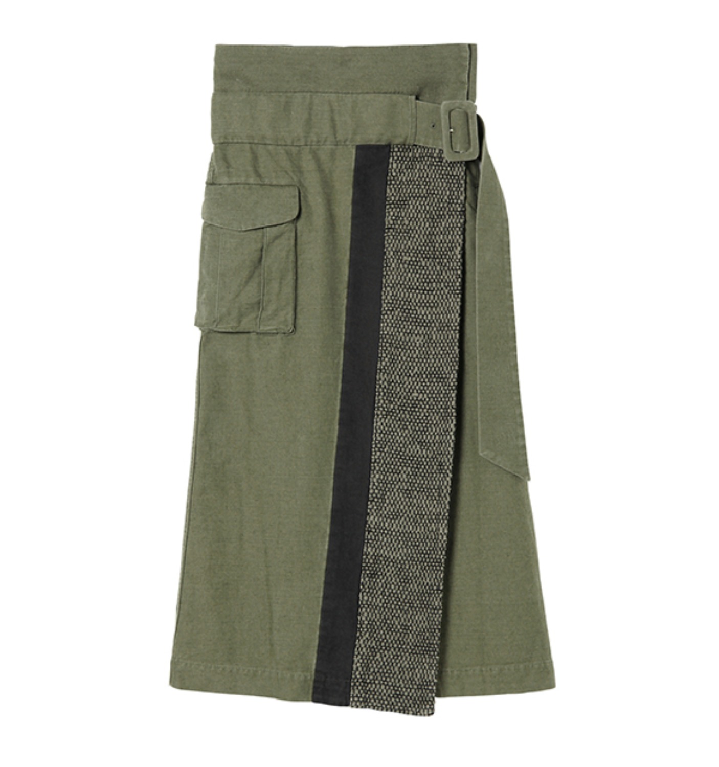Mixed Fabric High-Waist Skirt(SK028)