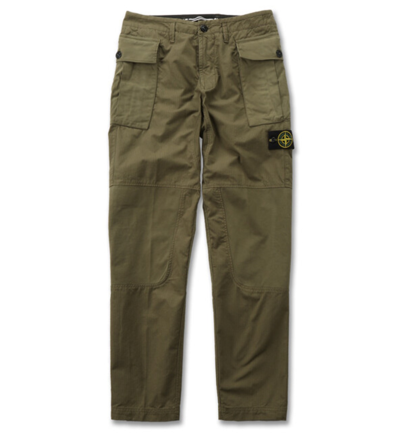 GAUZED COTTON RIP STOP GARMENT DYED PANTS OLIVE