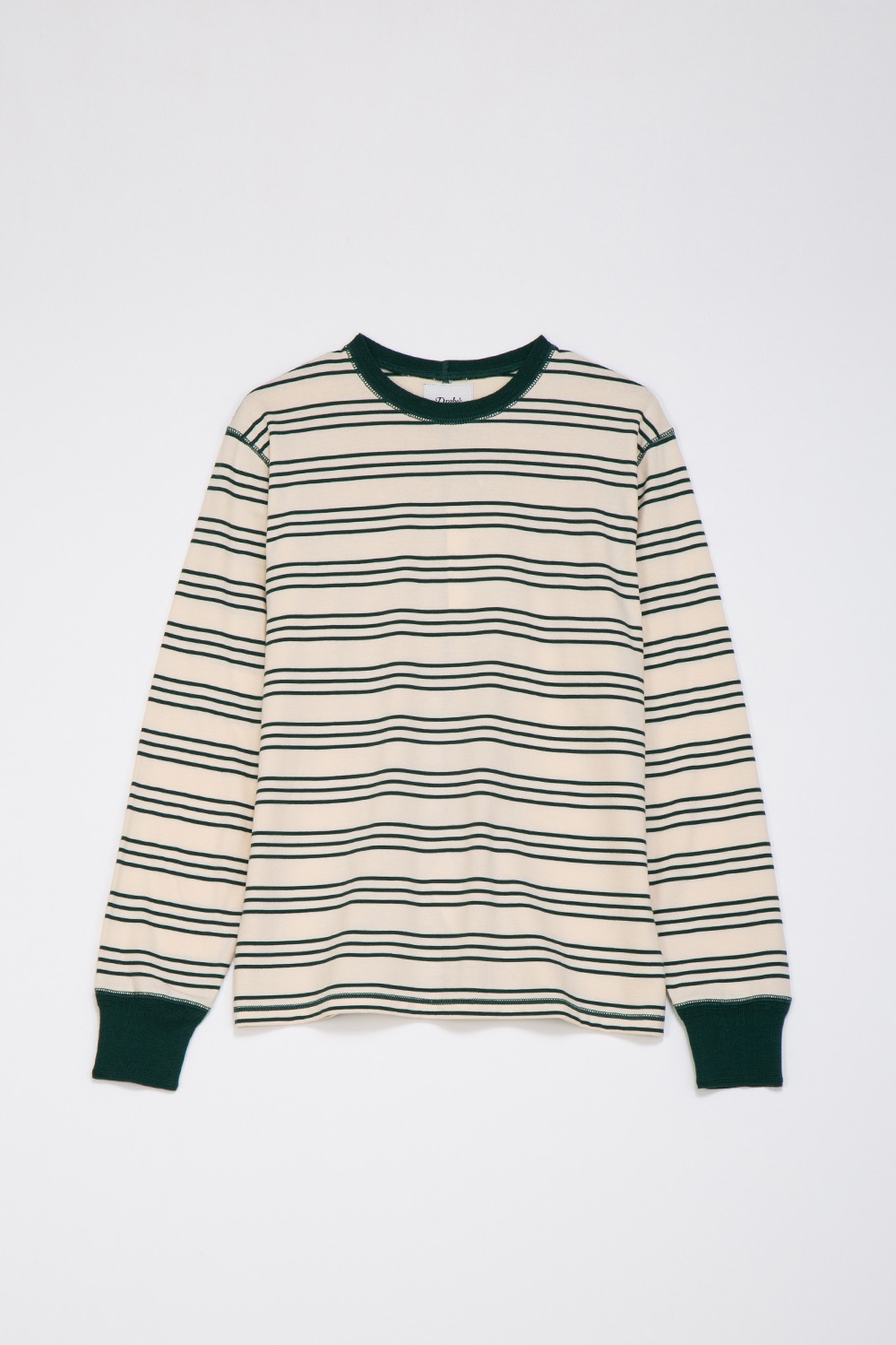 (CARRY OVER) STRIPE LONG-SLEEVED HIKING T-SHIRT GREEN AND WHITE