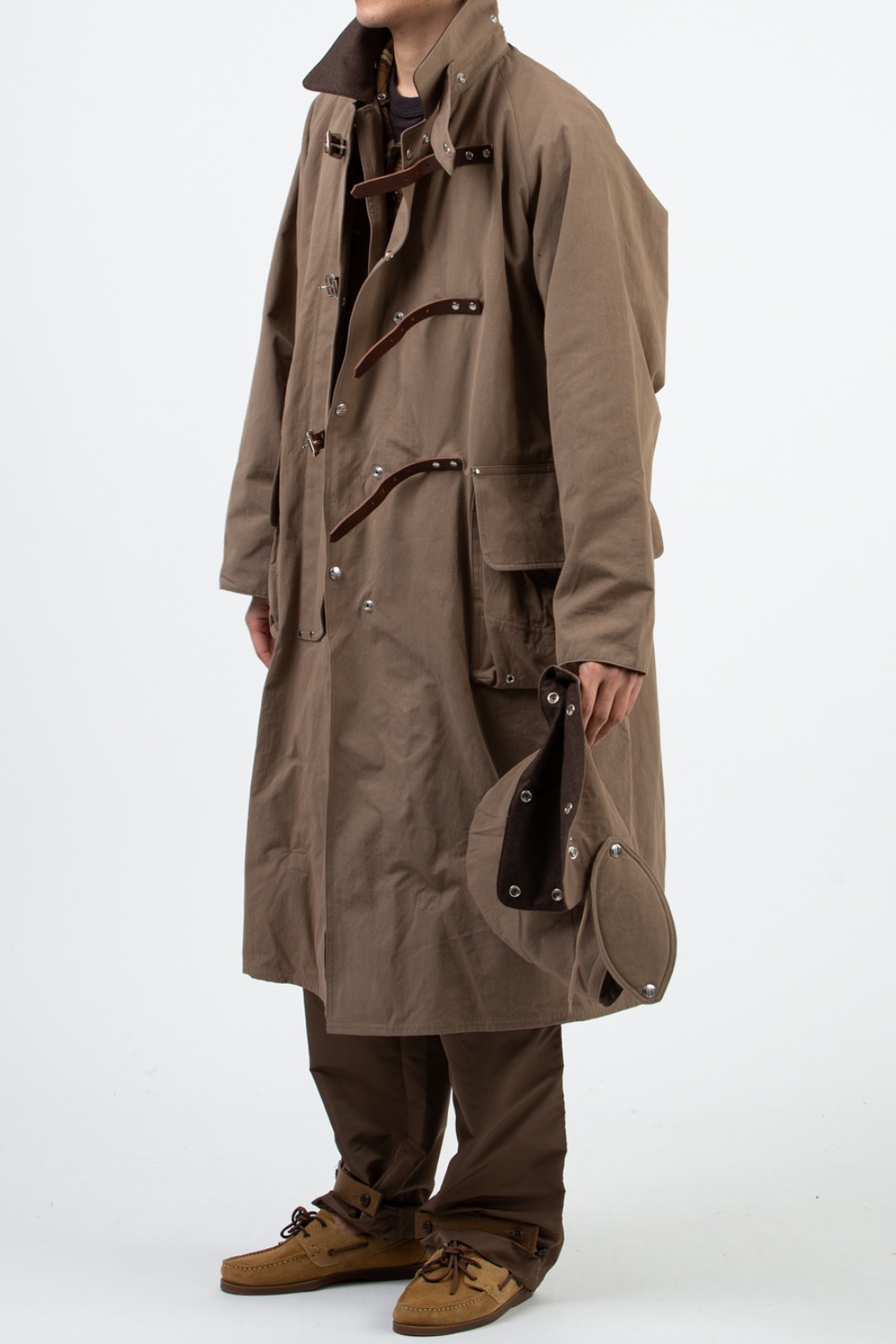 BELTED DUSTER COAT BROWN