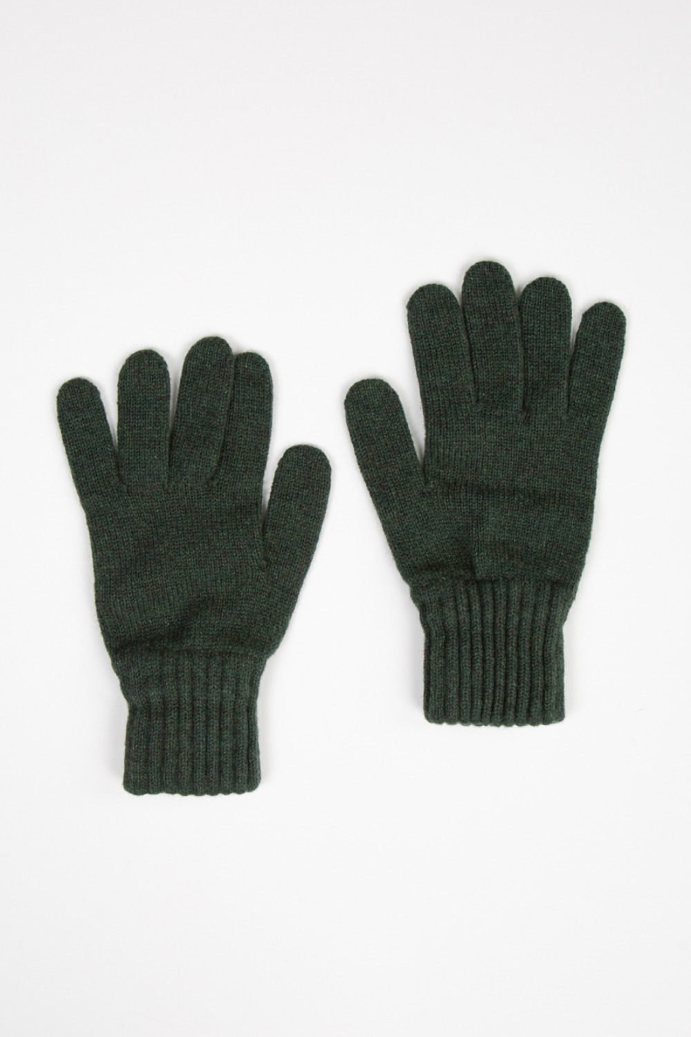 (CARRY OVER) GREEN LAMBSWOOL KNITTED GLOVES