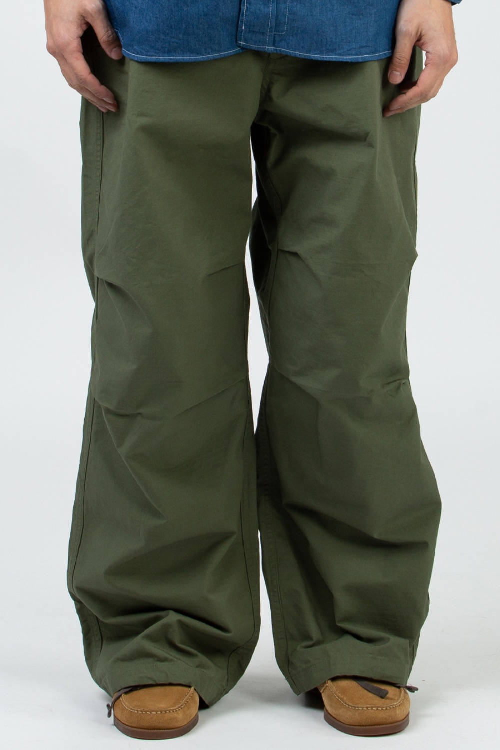 OVER PANT OLIVE COTTON RIPSTOP