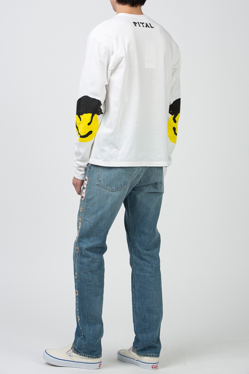 20/-JERSEY LONG SLEEVE T(CATPITAL PATCH) WHITE