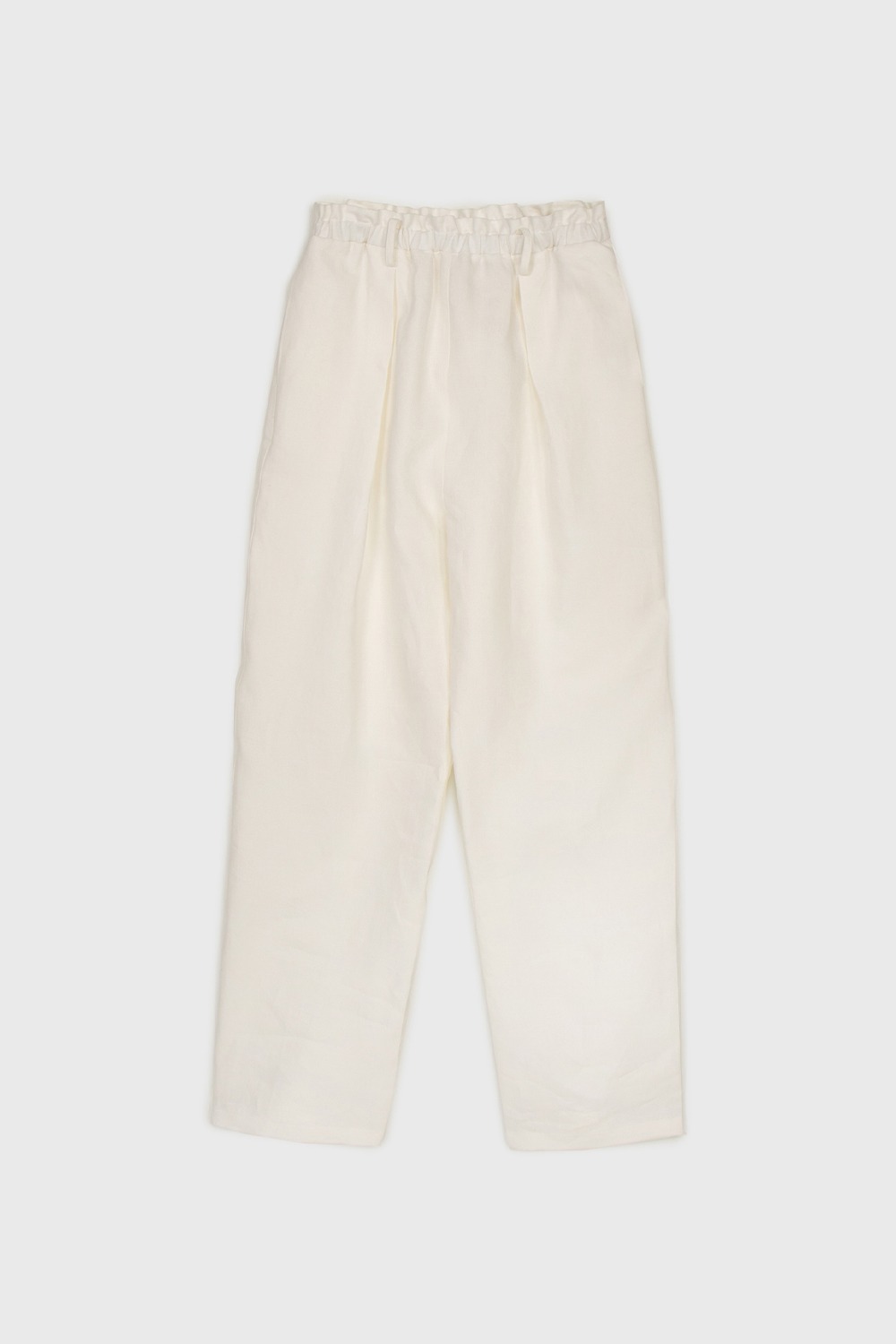 RELAXED WIDE PANTS - WHITE LINEN