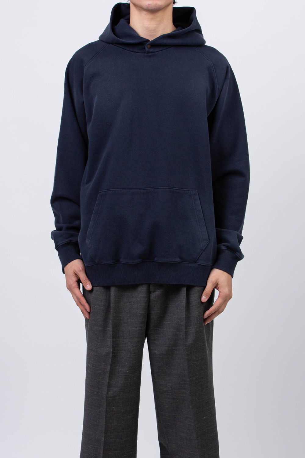 (24SS) WASHED COTTON HOODED SWEAT NAVY