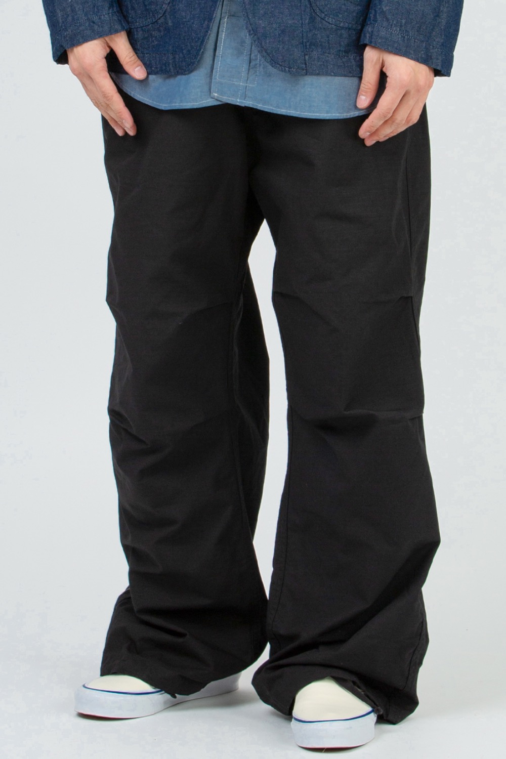 OVER PANT BLACK COTTON RIPSTOP