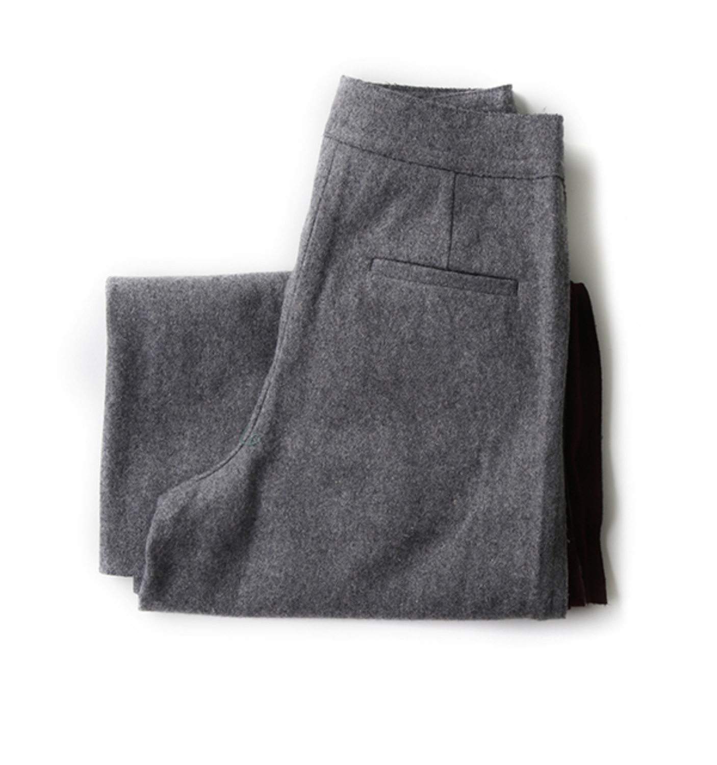 side slit detail wool pants GREY+PURPLE (NPA02004A)