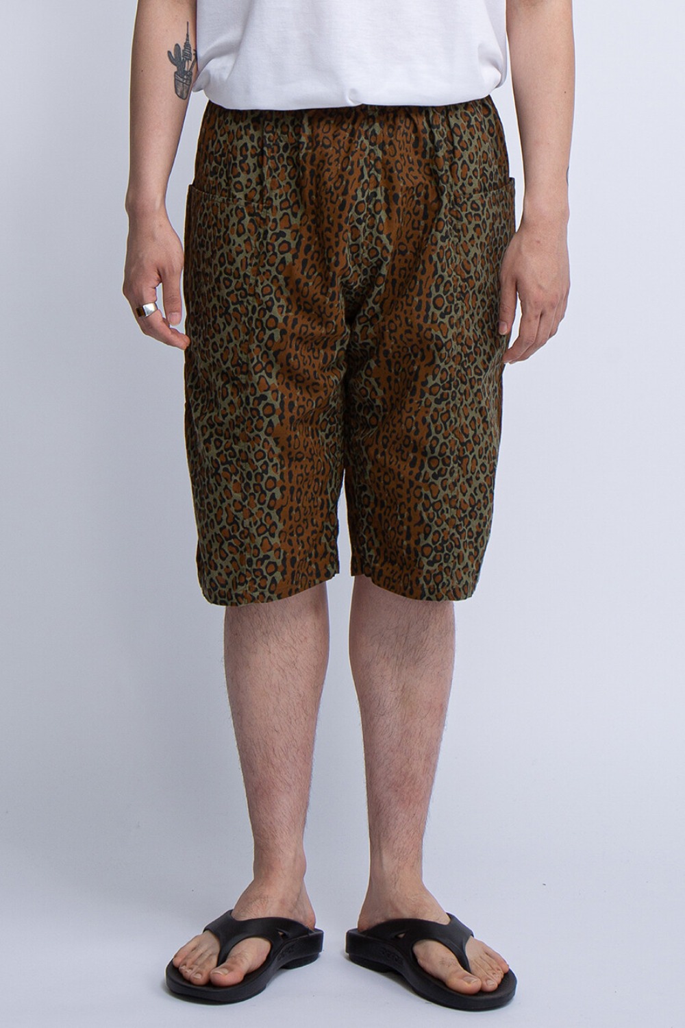 ARMY STRING SHORT PRINTED FLANNEL/LEOPARD