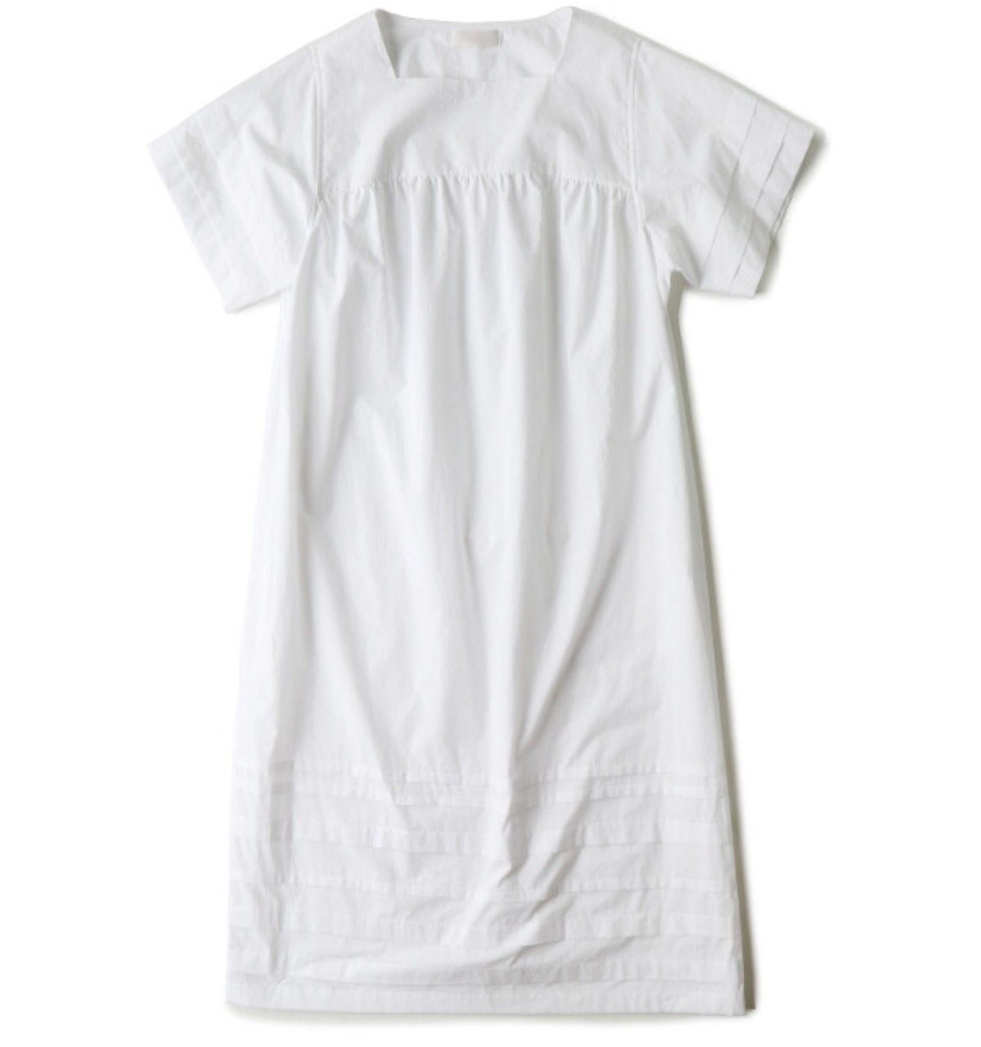 CONTE PINTUCK DRESS WHITE