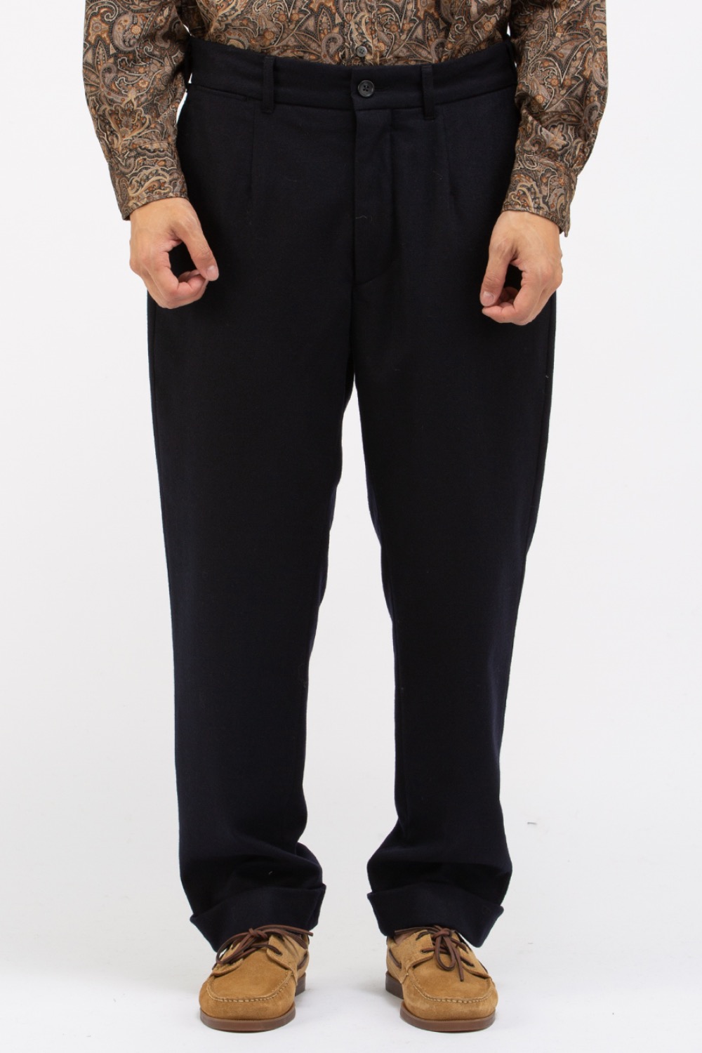 ANDOVER PANT DARK NAVY WOOL CASHMERE FLANNEL