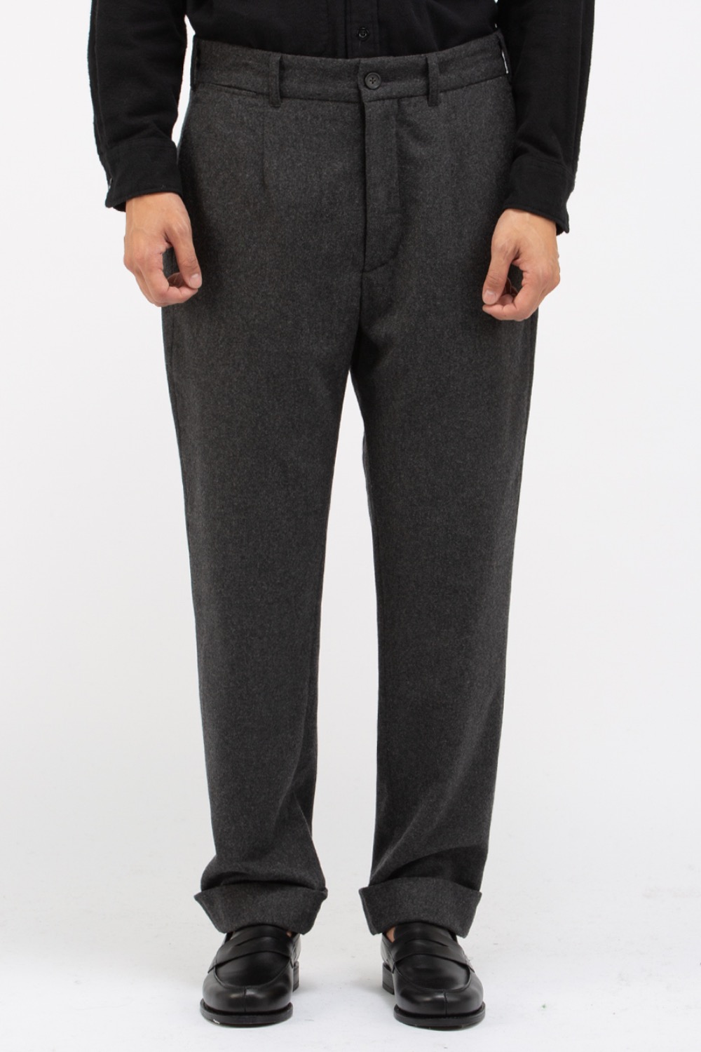 ANDOVER PANT GREY WOOL CASHMERE FLANNEL