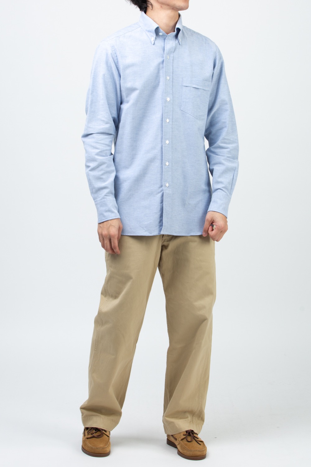 (21FW)MID-BLUE COTTON OXFORD CLOTH BUTTON-DOWN SHIRT