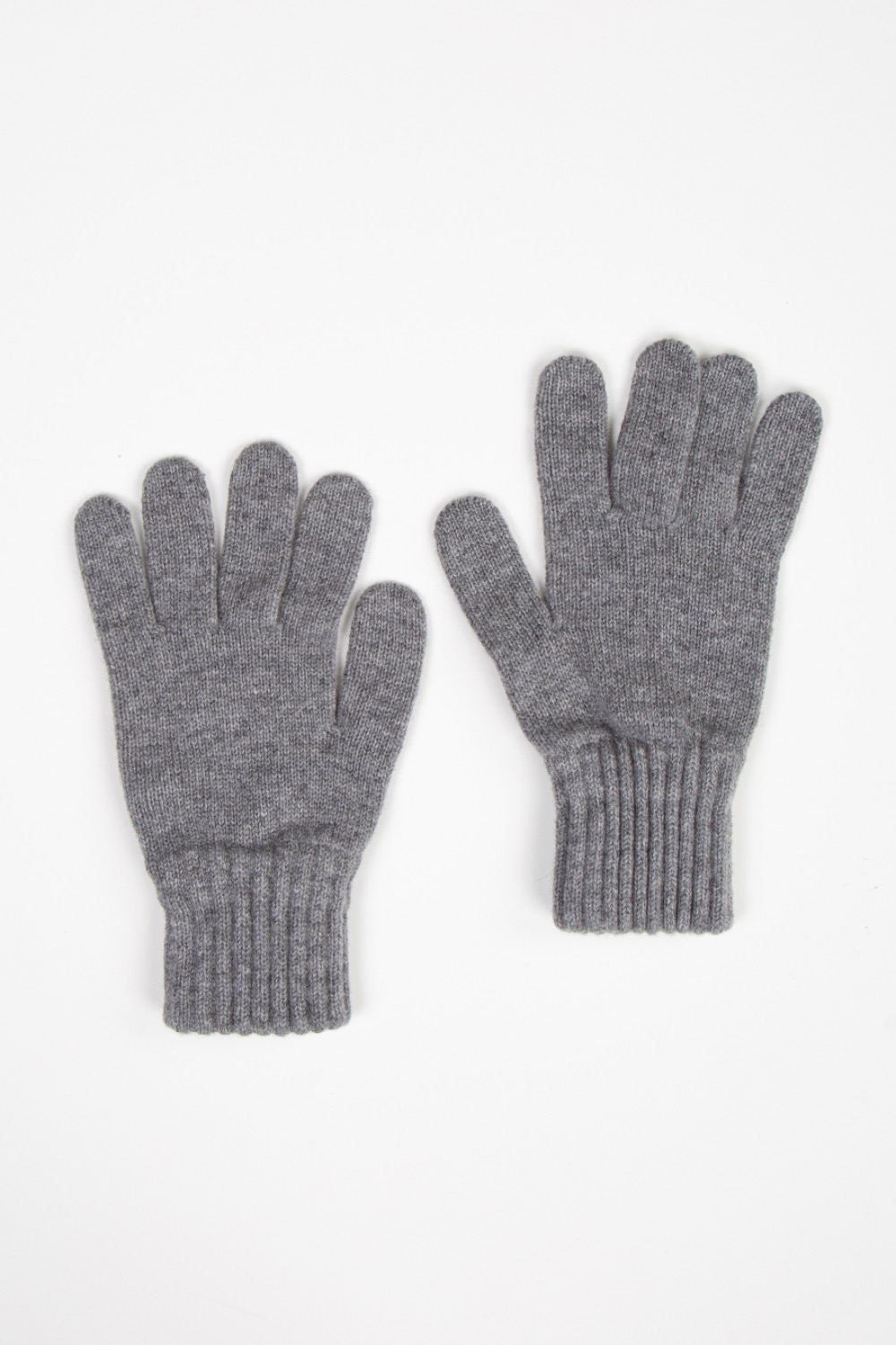 (21FW)DARK GREY LAMBSWOOL KNITTED GLOVES