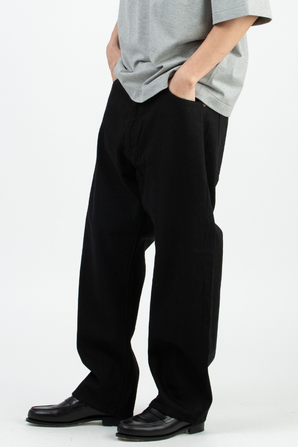 WIDE 5PKT TROUSERS BLACK