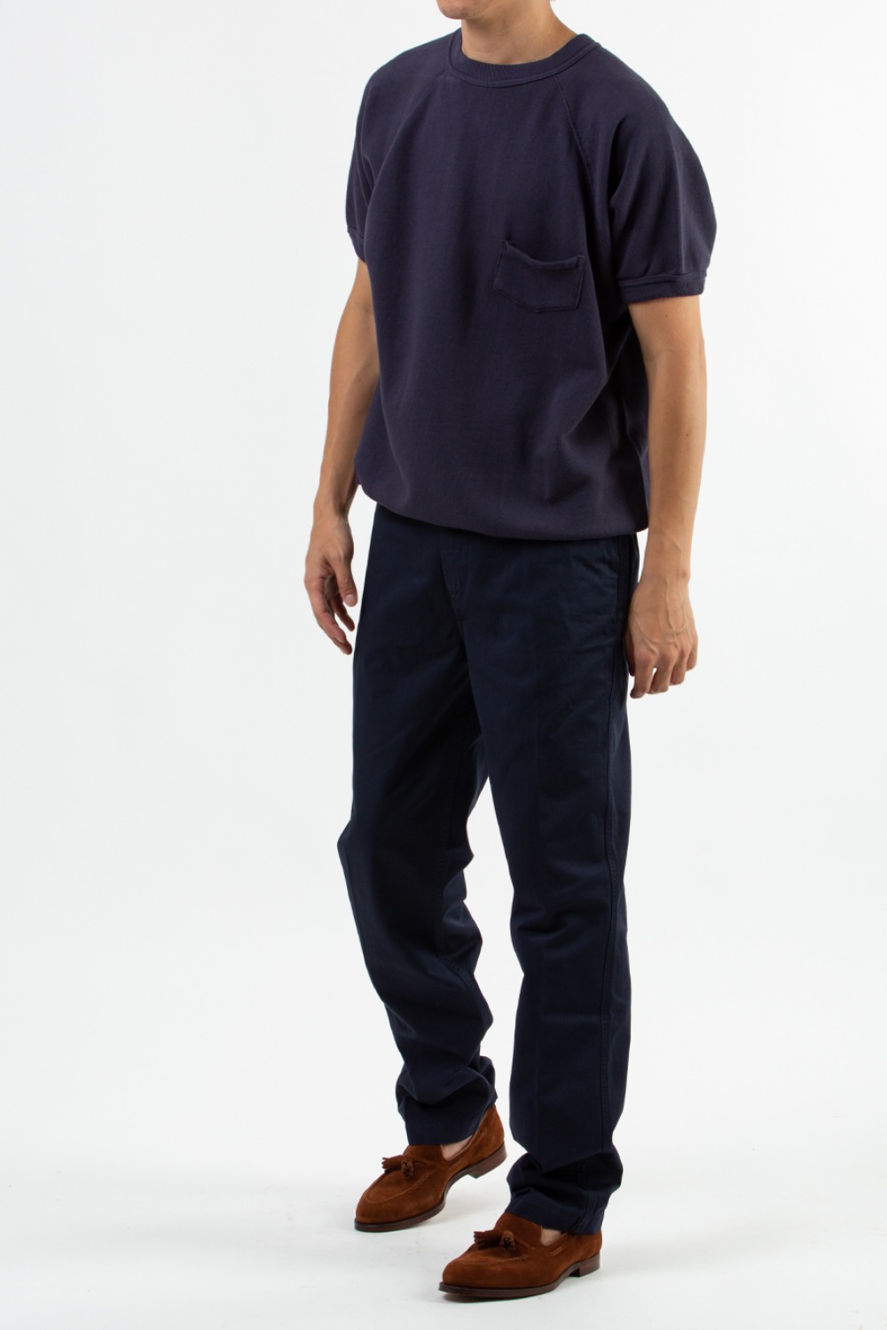 (22SS) NAVY COTTON FLAT FRONT CHINO