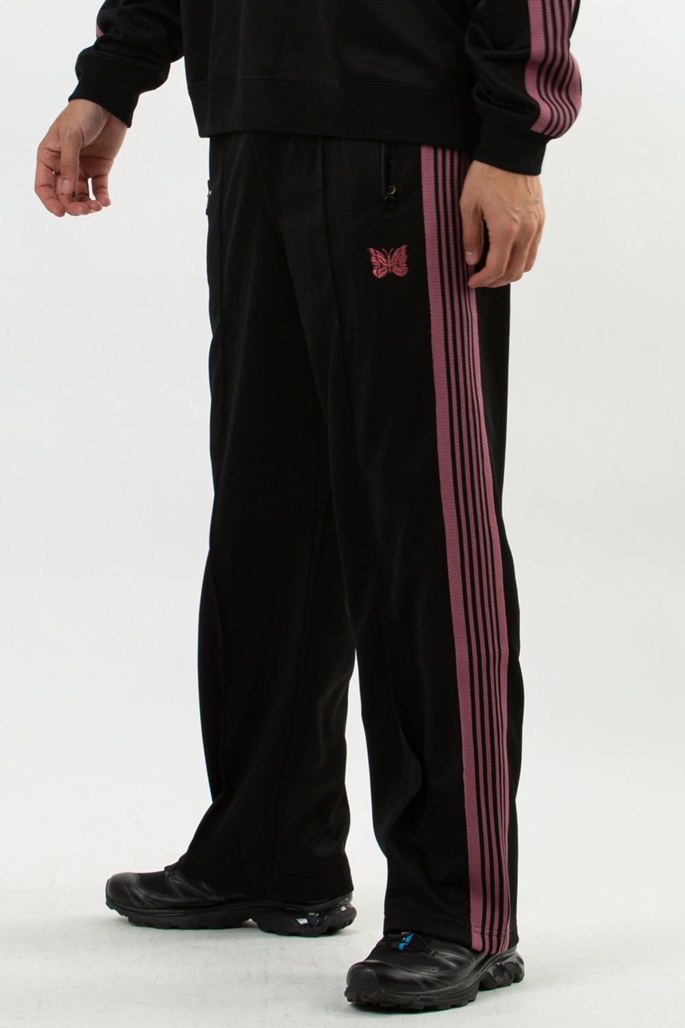 NEEDLES TRACK PANT - POLY SMOOTH BLACK