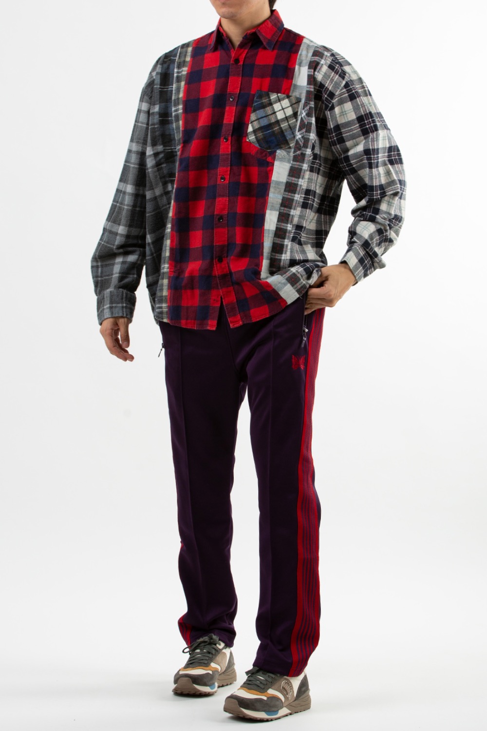(22FW) - LQ306 Rebuild by Needles Flannel Shirt -&gt; 7 Cuts Wide Shirt (FREE - 14) ASSORTED