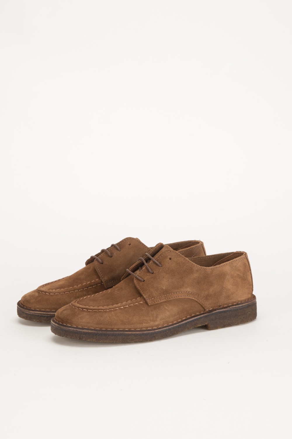 (CARRY OVER)CHARD MOC-TOE DERBY SHOE LIGHT BROWN SUEDE
