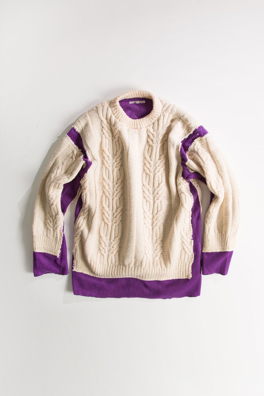 REBUILD BY NEEDLES FISHERMAN SWEATER -&gt; COVERED SWEATER PURPLE (XL-5)