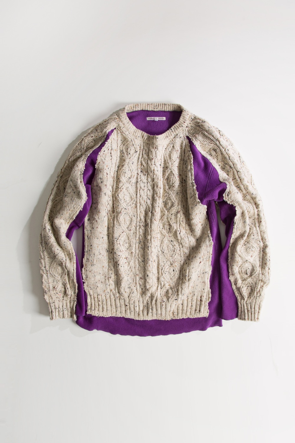 REBUILD BY NEEDLES FISHERMAN SWEATER -&gt; COVERED SWEATER PURPLE (M-5)