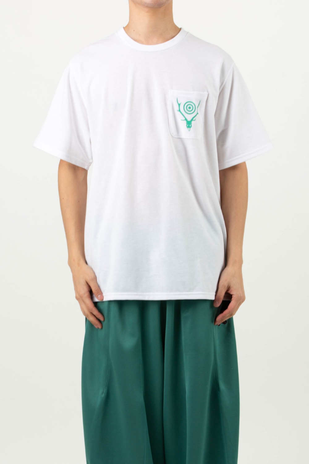 (23SS)S/S ROUND POCKET TEE - CIRCLE HORN WHITE
