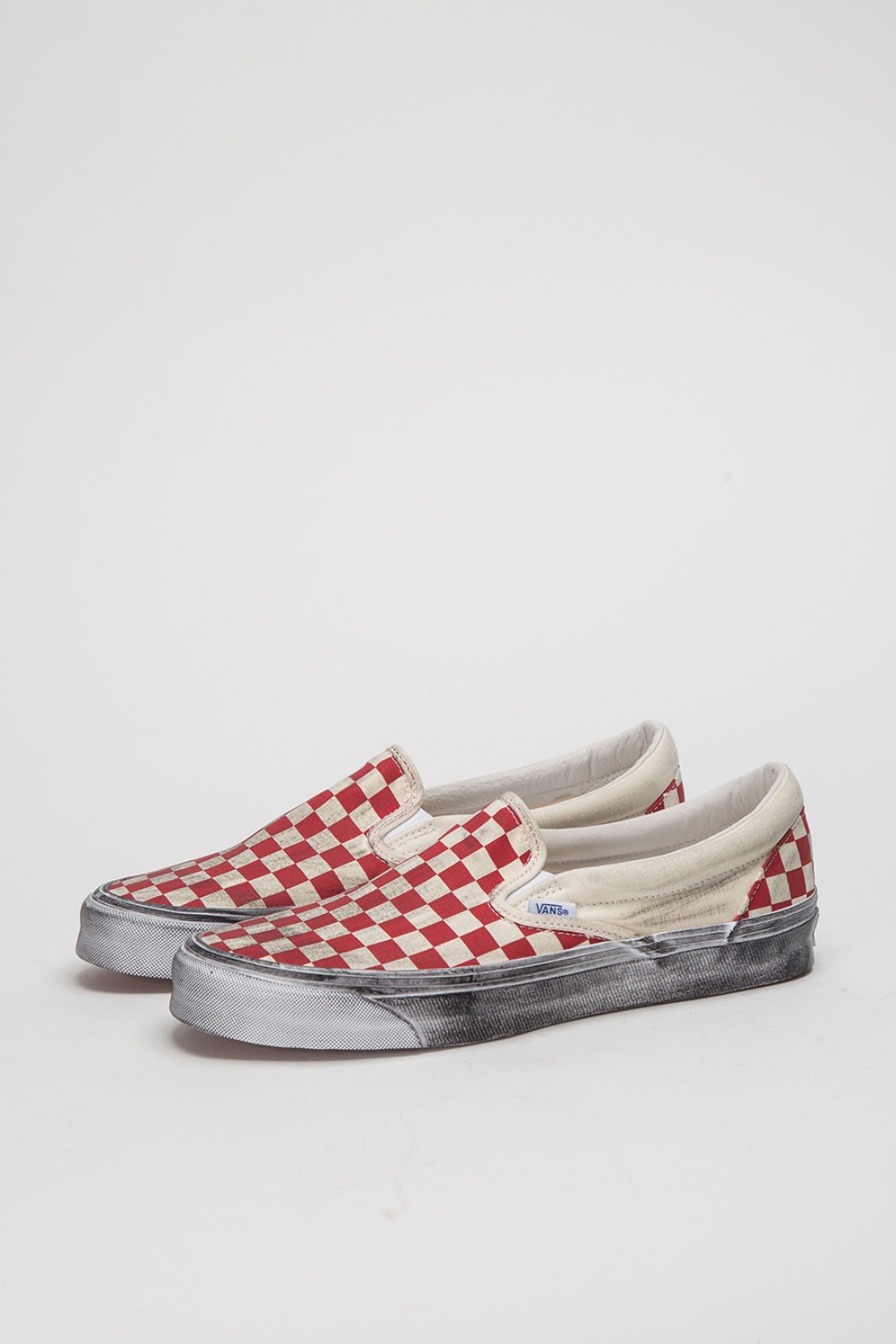 (23SS) CLASSIC SLIP-ON LX STRESSED RED CHECKERBOARD