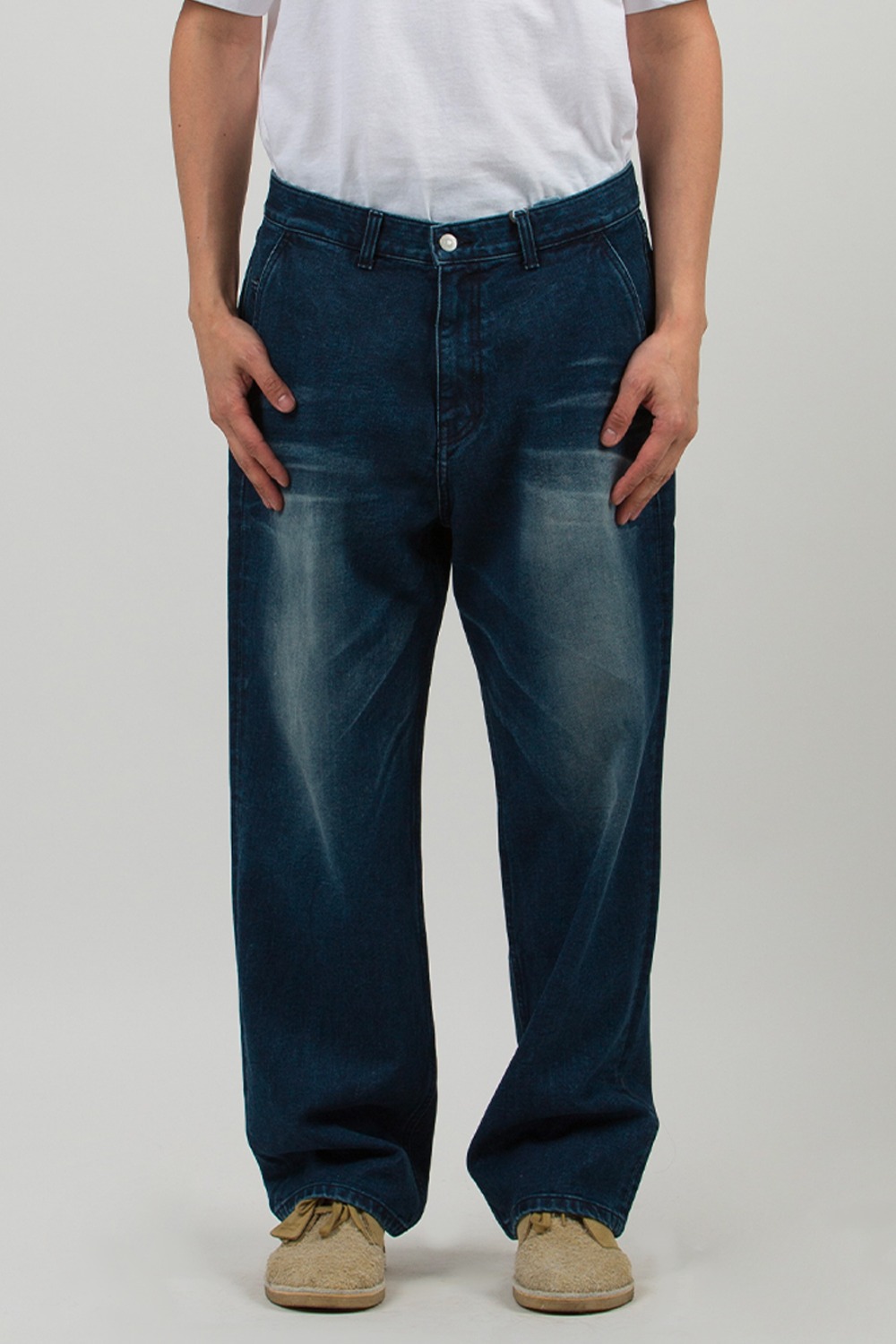 (23SS) ORGANIC COTTON RELAXED DENIM PANTS WASHED BLUE