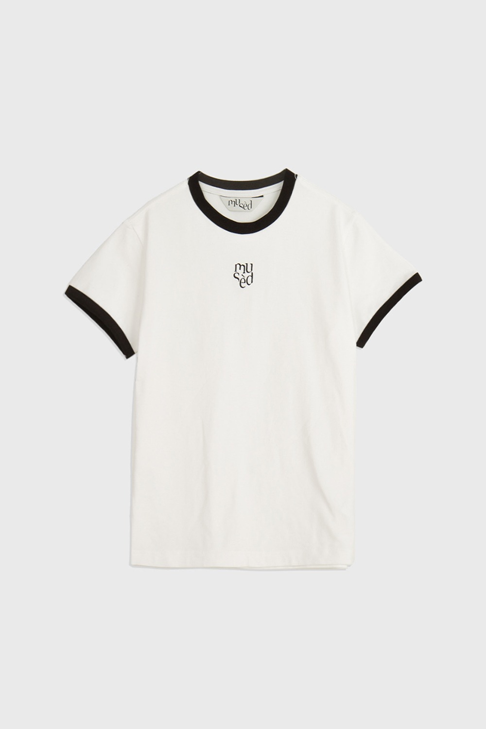 (23SS) CONTRAST RIB PATCHED T-SHIRT WHITE