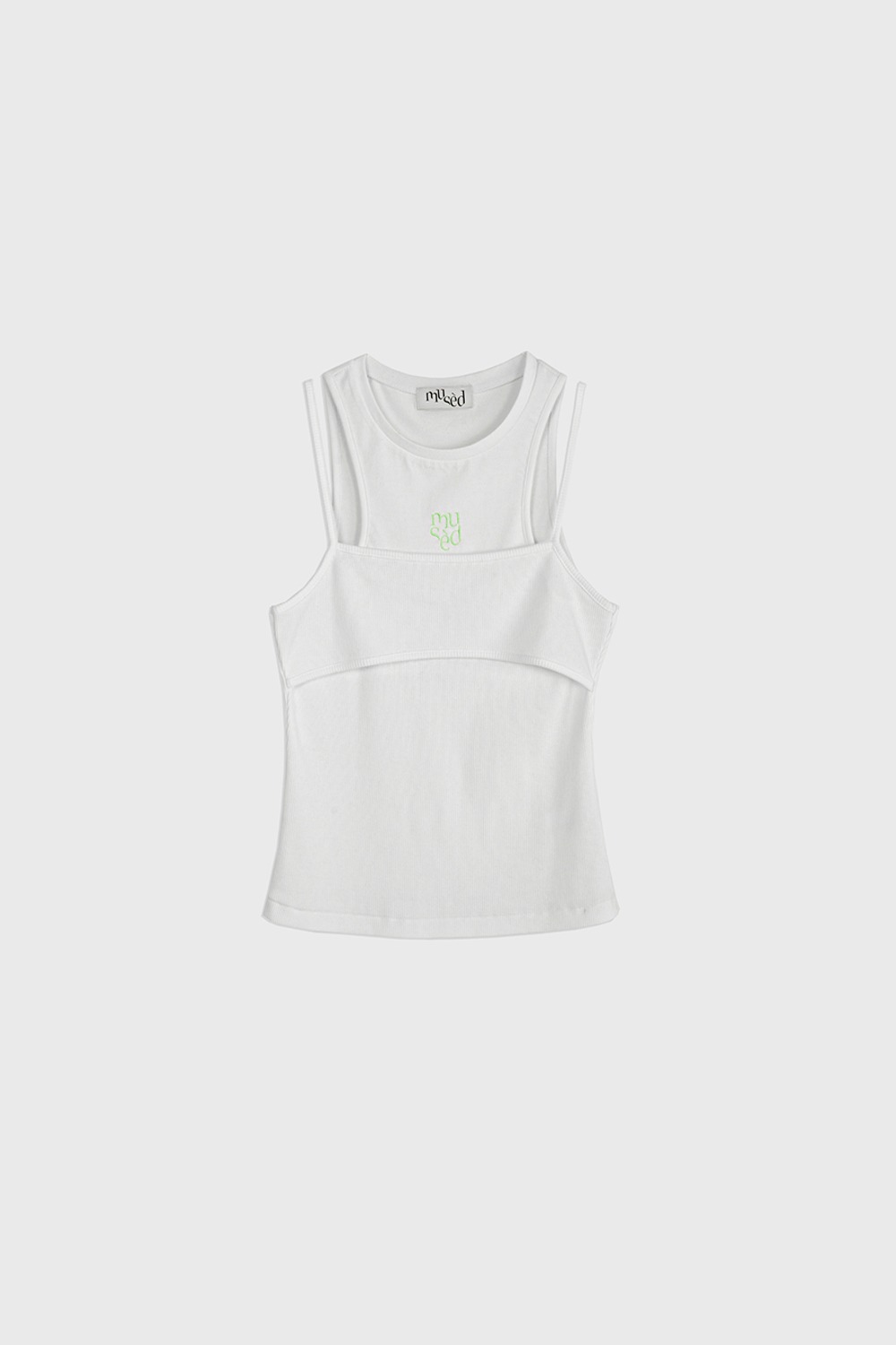 (23SS) RECYCLED COTTON LAYERED TOP WHITE