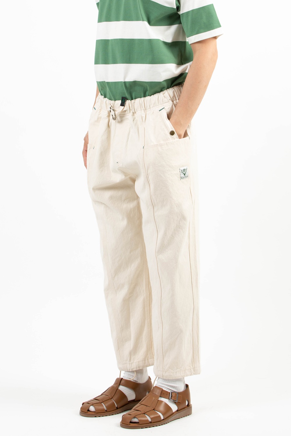 (23SS) BELTED C.S. PANT - 10OZ COTTON CANVAS OFF WHITE
