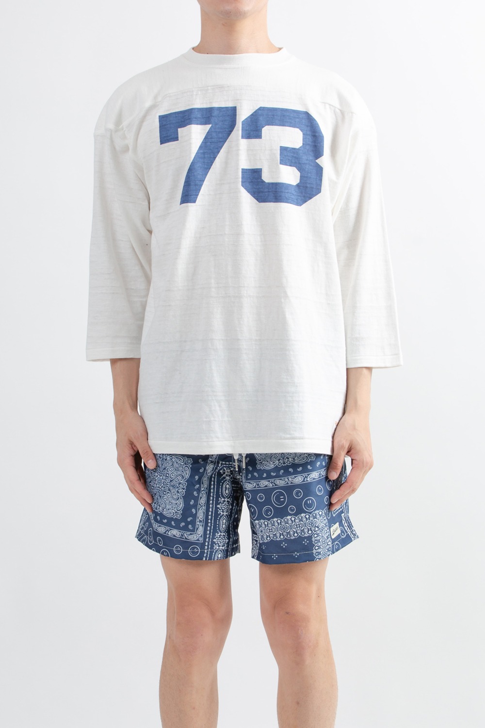 LOT 4063 3/4 SLEEVE FOOTBALL T NO.73 OFFWHITE