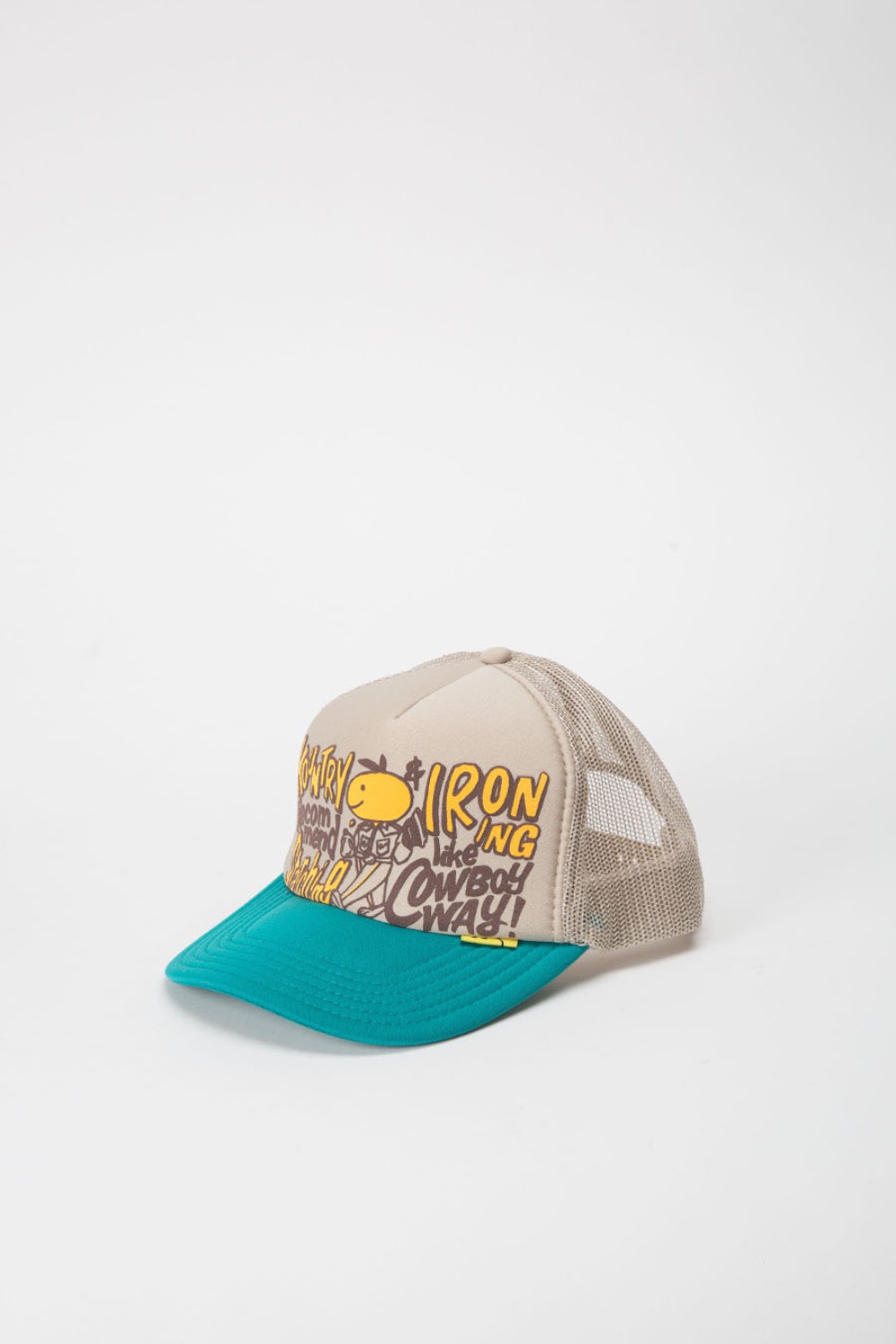 (23SS) CONEYCOWBOWY Trucker CAP BEIGE/TURQUOISE