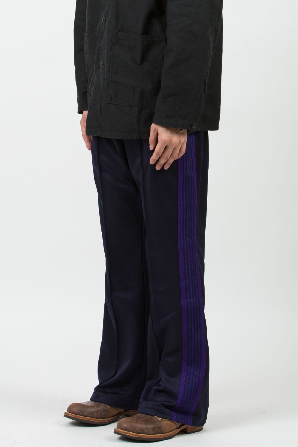 (23FW) BOOT-CUT TRACK PANT - POLY SMOOTH C-NAVY