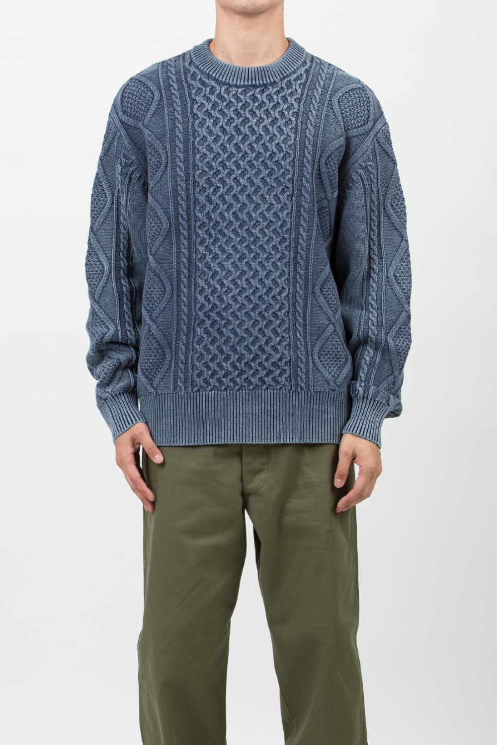 (23FW) DYED FISHERMAN SWEATER BLUE