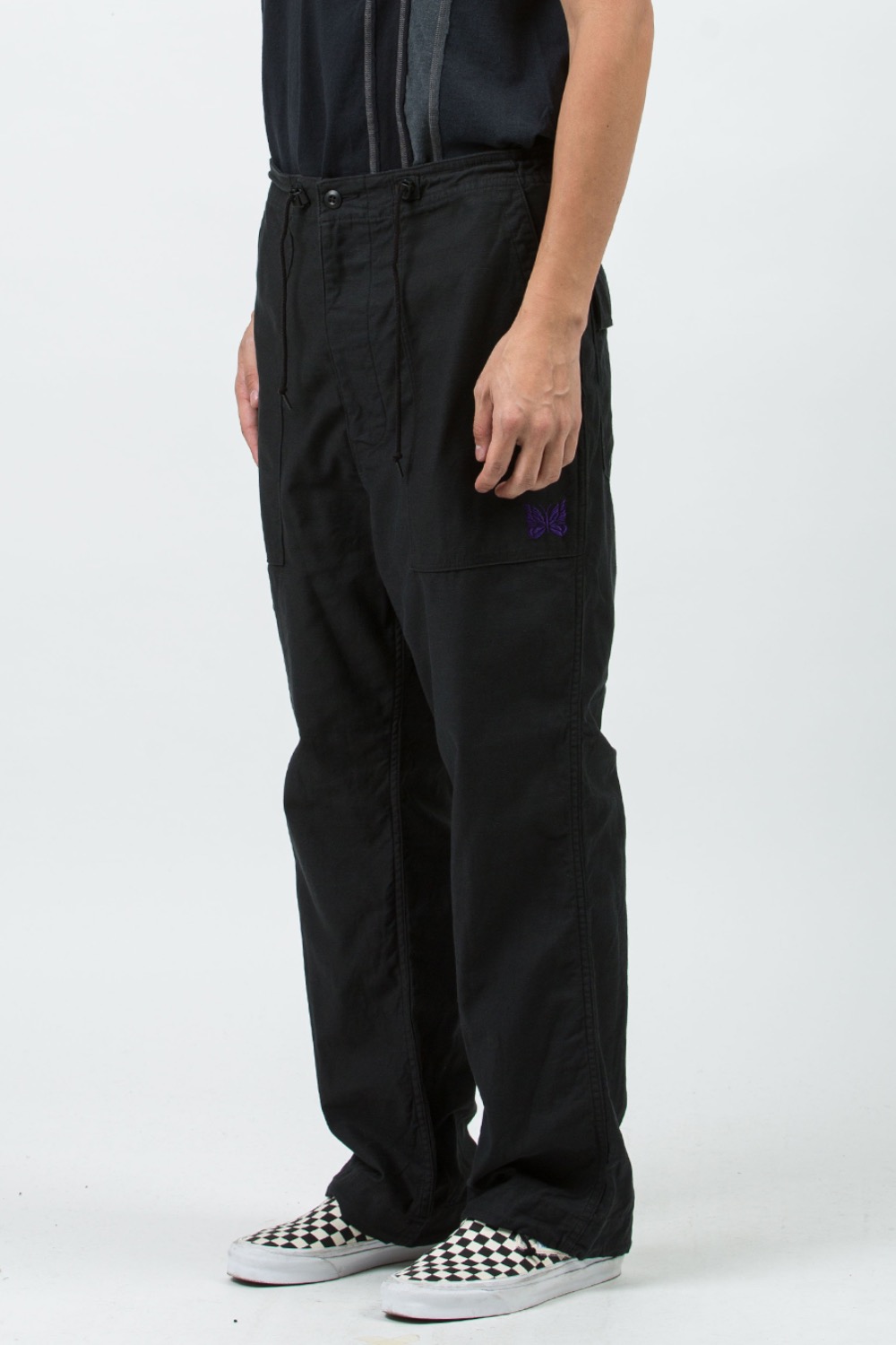 (23FW)STRING FATIGUE PANT - BACK SATEEN BLACK