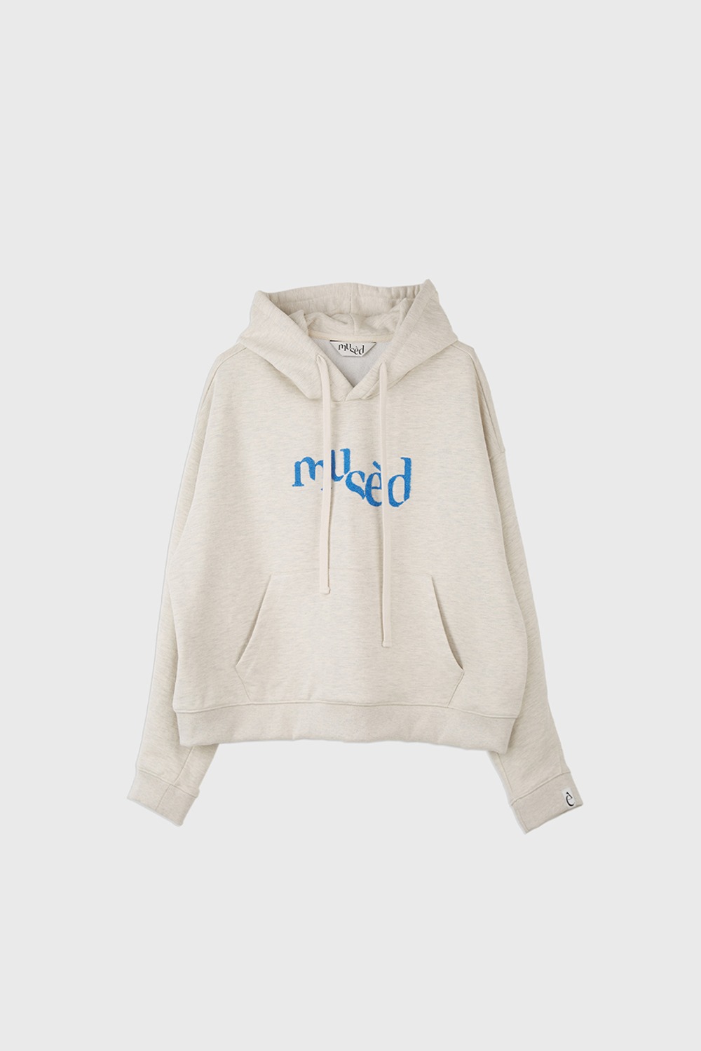 (23FW) MUSED EMBROIDERY LOGO HOODIE OATMEAL