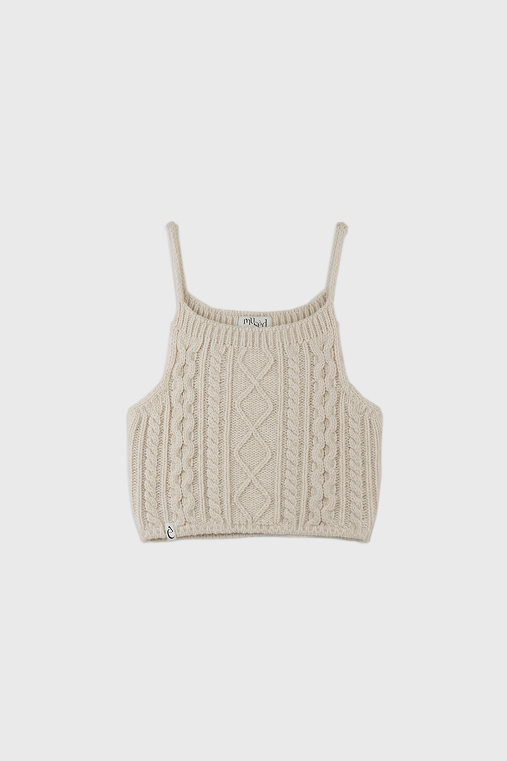 (23FW) MUSED PURE WOOL CABLE KNIT VEST NATURAL