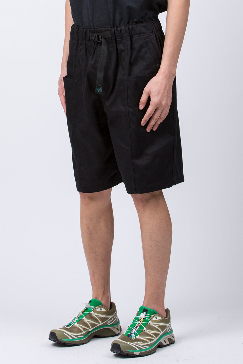 (24SS) BELTED C.S. SHORT - COTTON TWILL BLACK