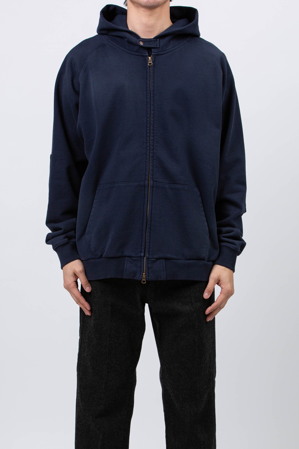 (24SS) WASHED COTTON ZIP-UP PARKA NAVY