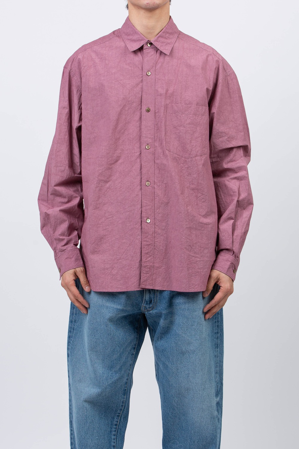 (24SS) TEXTURE TYPEWRITER RELAXED SHIRTS PURPLE