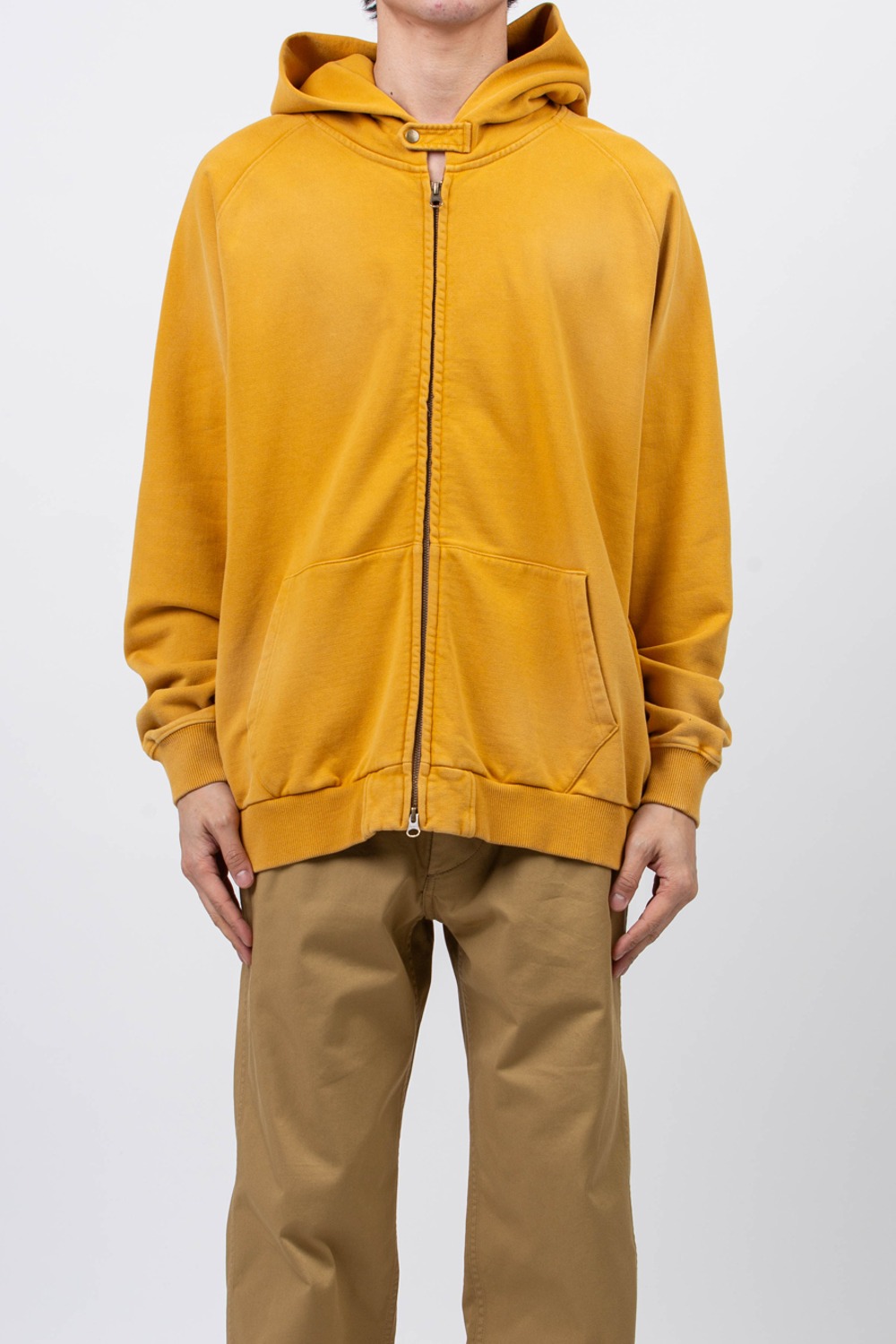 (24SS) WASHED COTTON ZIP-UP PARKA MUSTARD