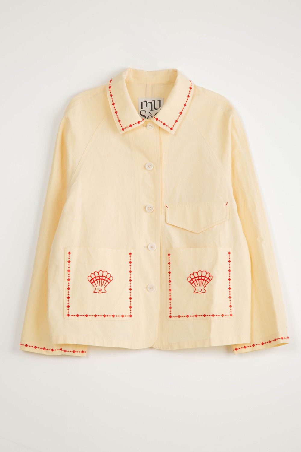 (24SS) MUSED HAND EMB WORK JACKET YELLOW