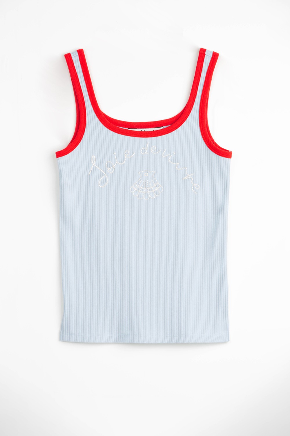 (24SS) MUSED HAND EMB TANK TOP BLUE/RED