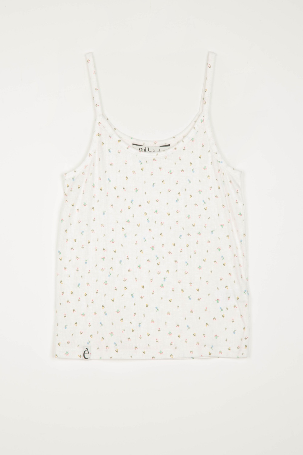 (24SS) MUSED FLOWER PRINT SLEEVELESS TOP WHITE