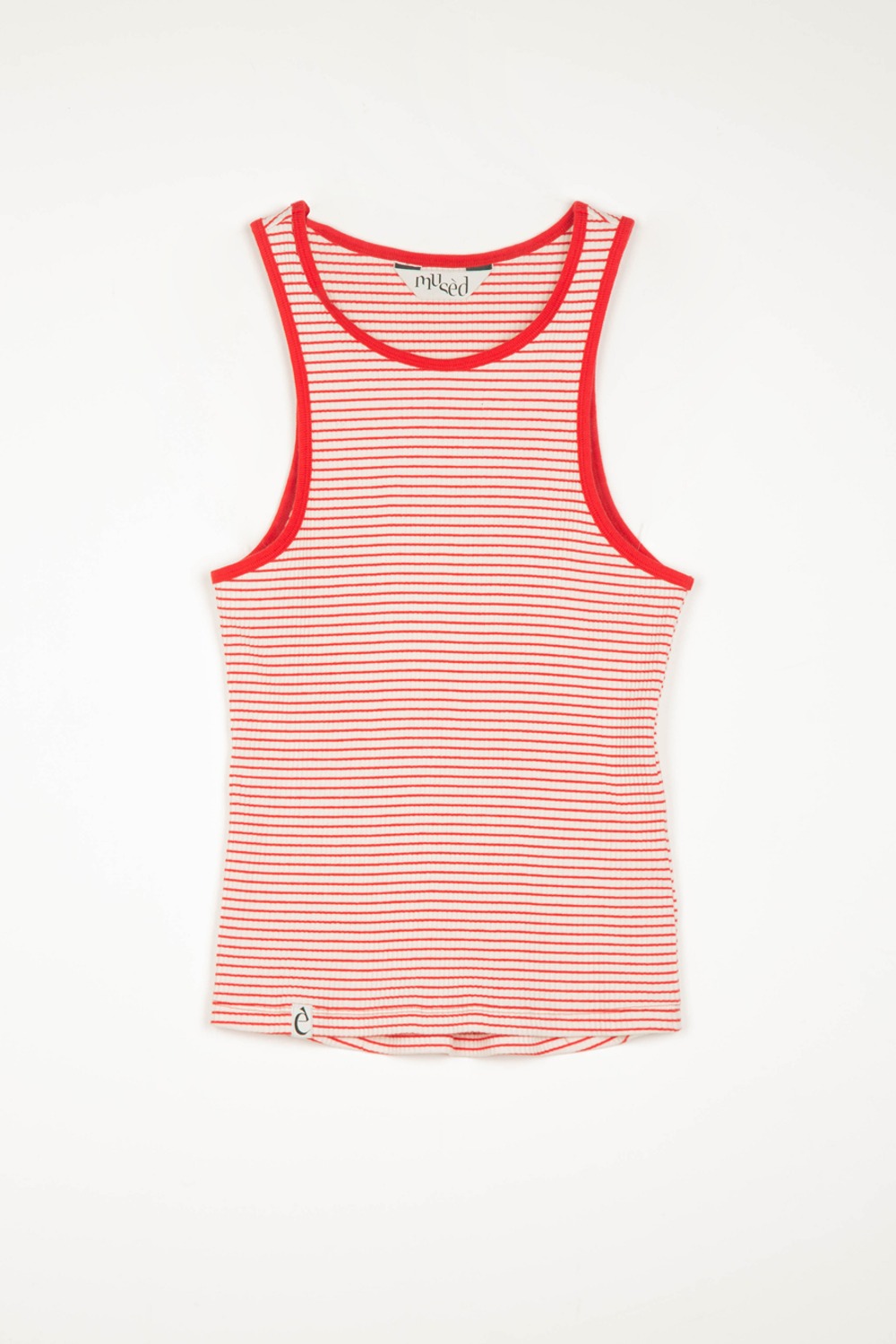(24SS) MUSED FINE KNITTED TANK-TOP RED STRIPE