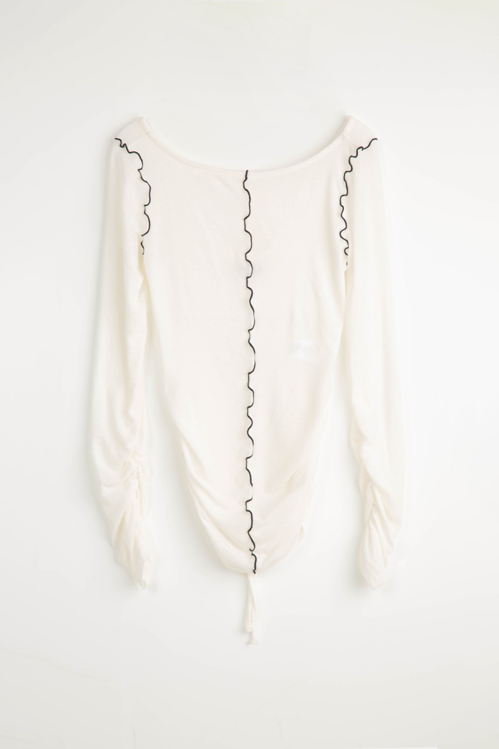 (24SS) MUSED TIED JERSEY TOP IVORY
