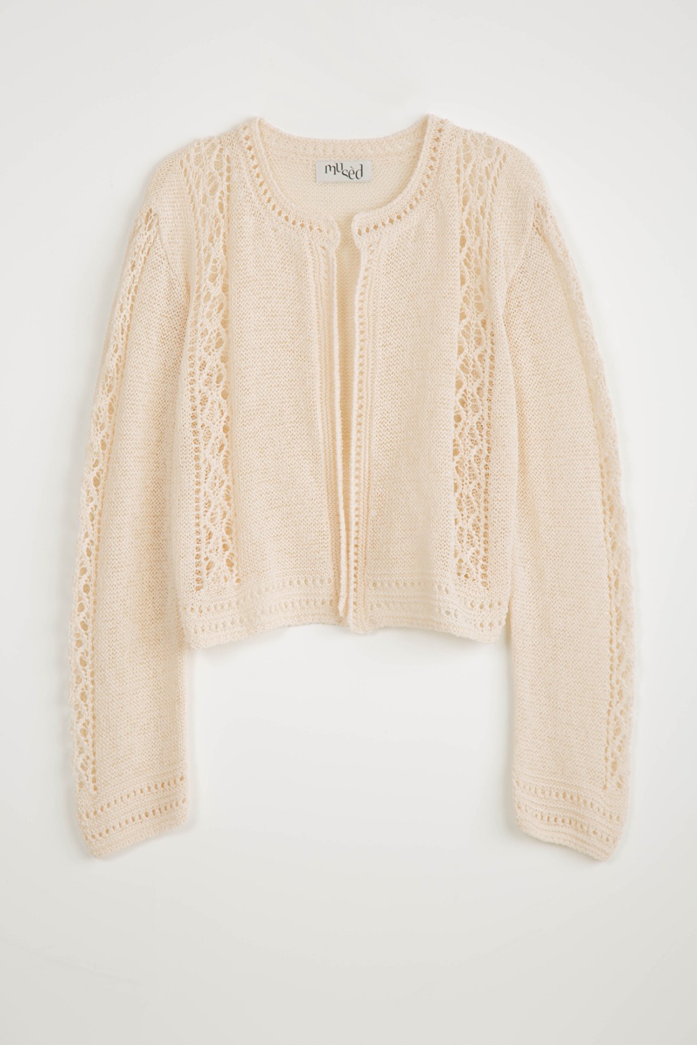(24SS) MUSED CORD LACE CARDIGAN CREAM